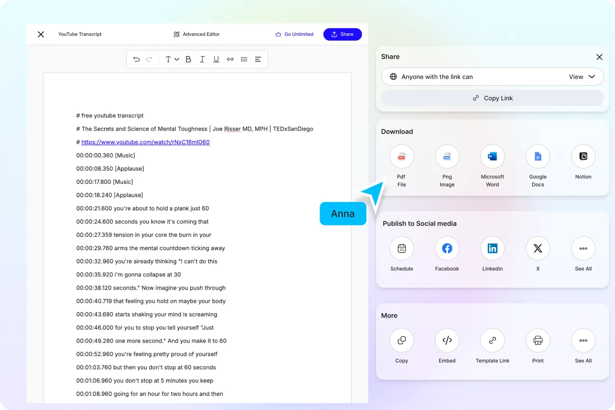 Free AI YouTube Transcript Generator, Free YouTube Transcript Maker Online